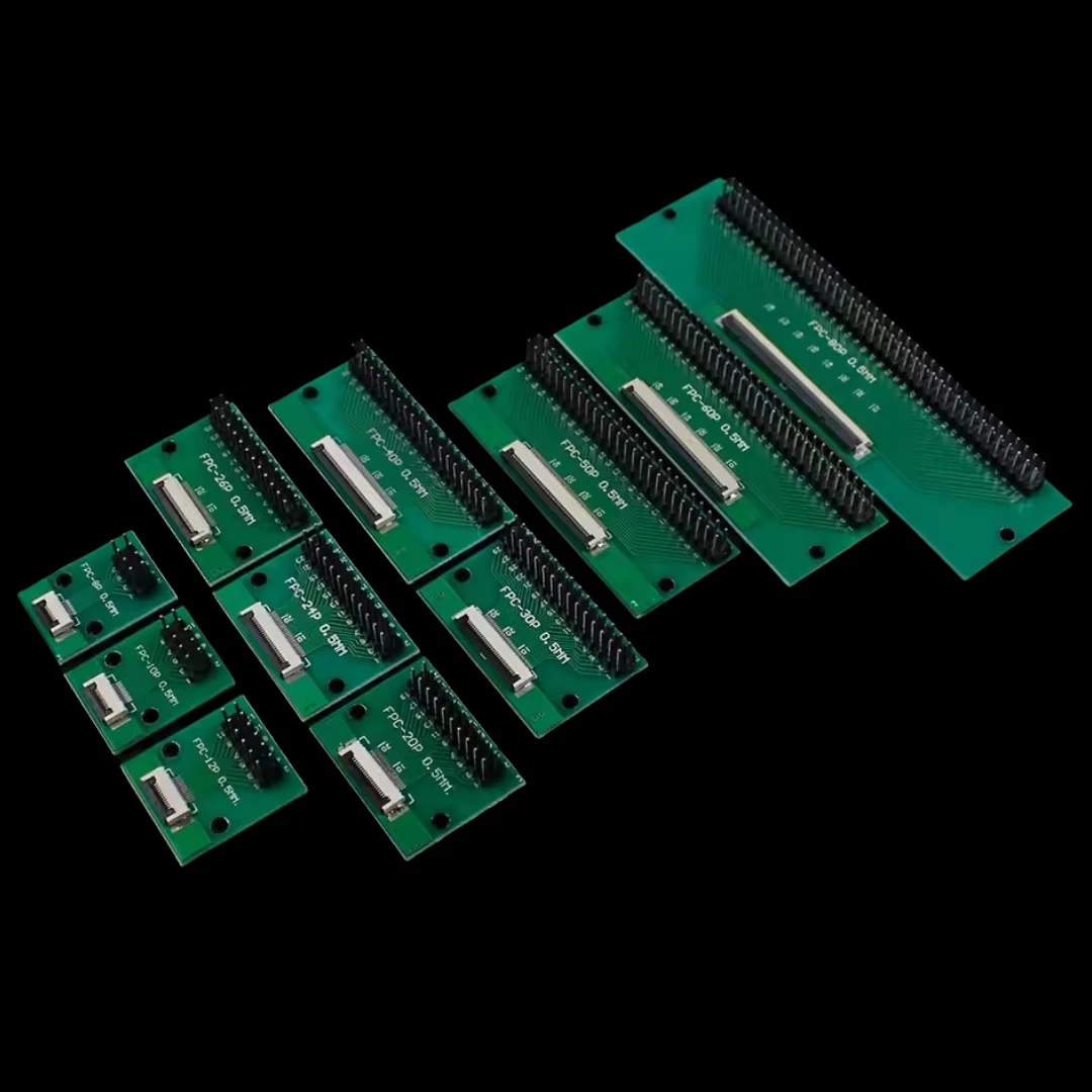 1PCS FFC/FPC conversion board 0.5mm connector to 2.54MM double row bent pins 4/10/14/15/16/22/26/30/32/36/42/45/60/64/68/80/96P