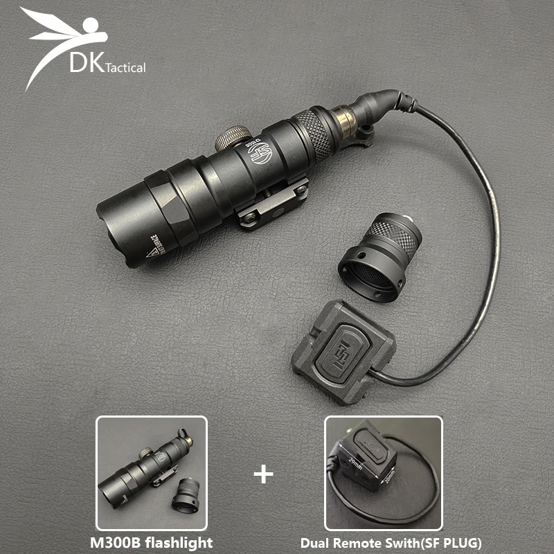 

Tactical SF M600B M300B Hunting Flashlight with Modbutton Pressure Switch 20MM Picatinny Rail MLOK KeyMod Weapon Light