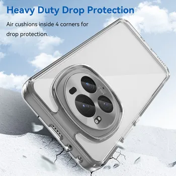 Per Honor Magic 6 Pro Custodia ELVEV Trasparente PC + TPU Cover protettiva posteriore trasparente per telefono