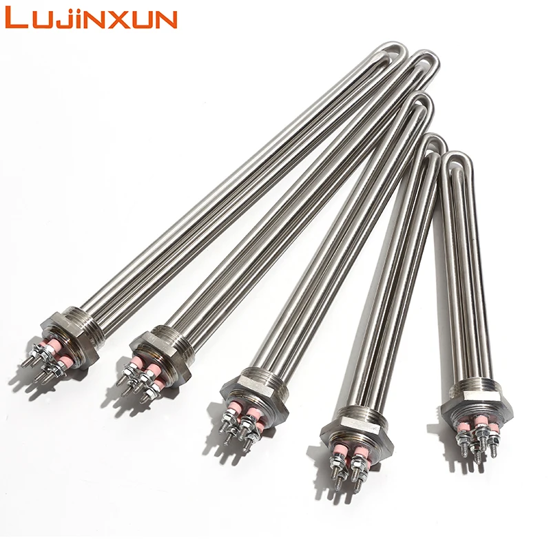 LUJINXUN 1inch Solar Water Heating Element DN25 32mm G1 Electric Heater Tank 304SUS Ten Brewing Resistance 220V 1.5-5.5KW 1PC