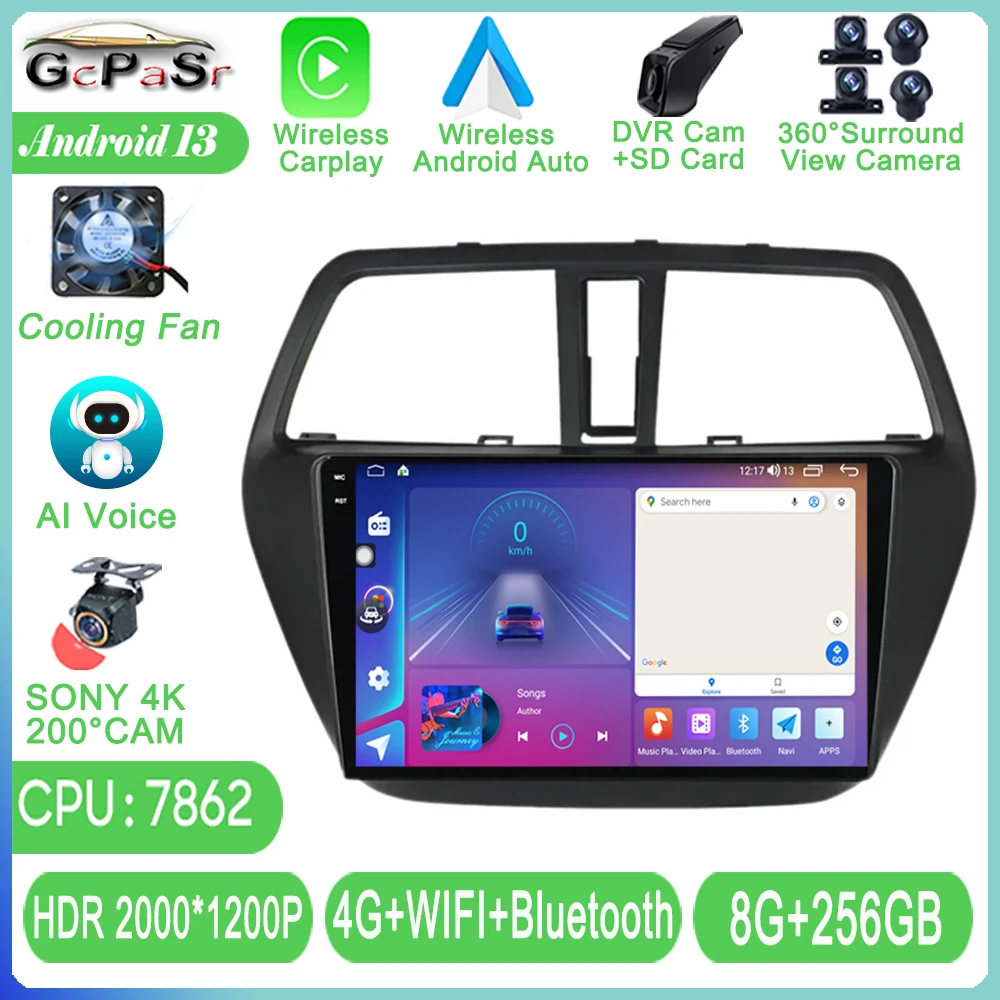 

Автомобильная стереосистема для Suzuki SX4 2 S-Cross 2012 - 2016 мультимедийный плеер GPS Apple Carplay Android автомобильный сенсорный экран 4G WiFi TB NO 2din