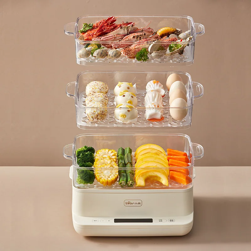 Bear 12L Electric Food Steamer Meal Warmer Multifunctional Snake Cooking Heater Pot Steamed Bun Seafood Steam Cooker Egg Poacher