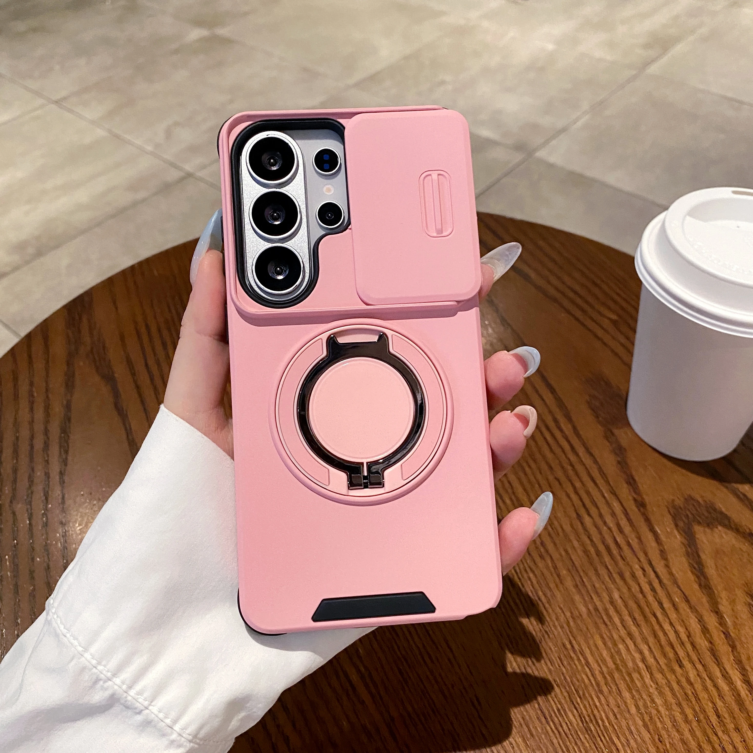Magnetic Bracket Shockproof Armor Case with Slide Camera Protection