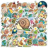 1 Set Cartoon Snail Stickers PVC DIY Stationery Scrapbook Stickers for Laptops Phones Cute Animal Theme Vinyl Graffiti Decals 1