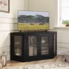 Corner TV Stand - 47 Inch Media Console with 4 Doors and Shelves, Living Room Storage Entertainment Center for TVs up to 51 Inch 1