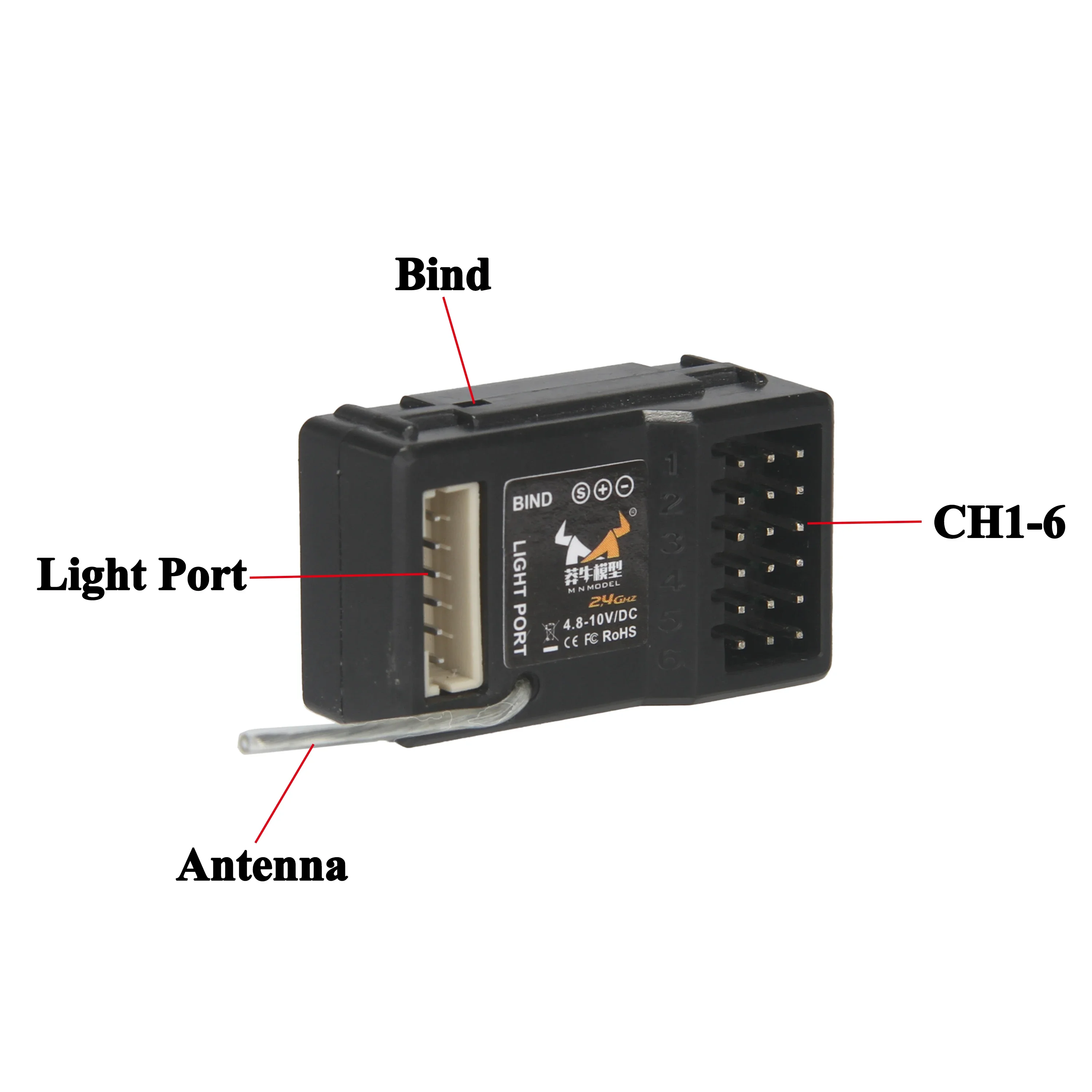 2CH 6CH 2.4G Receiver LED Light Port 4.8-10V DC for 1/12 MN82 MN86 MN78 MN128 MN168 MN90 RC Crawler Car Boat Tank WPL Model Part