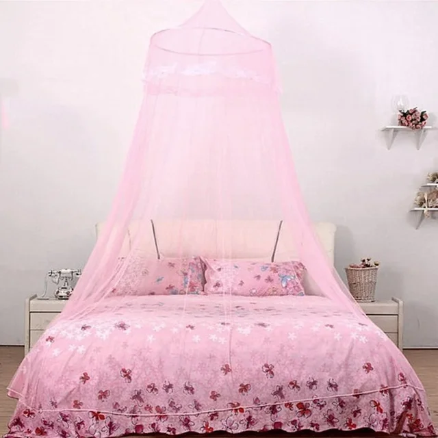 Auvent de lit en Polyester suspendu, moustiquaire princesse pliable, dôme de lit, auvent élégant en dentelle féerique, couverture de lit pour bébé 2