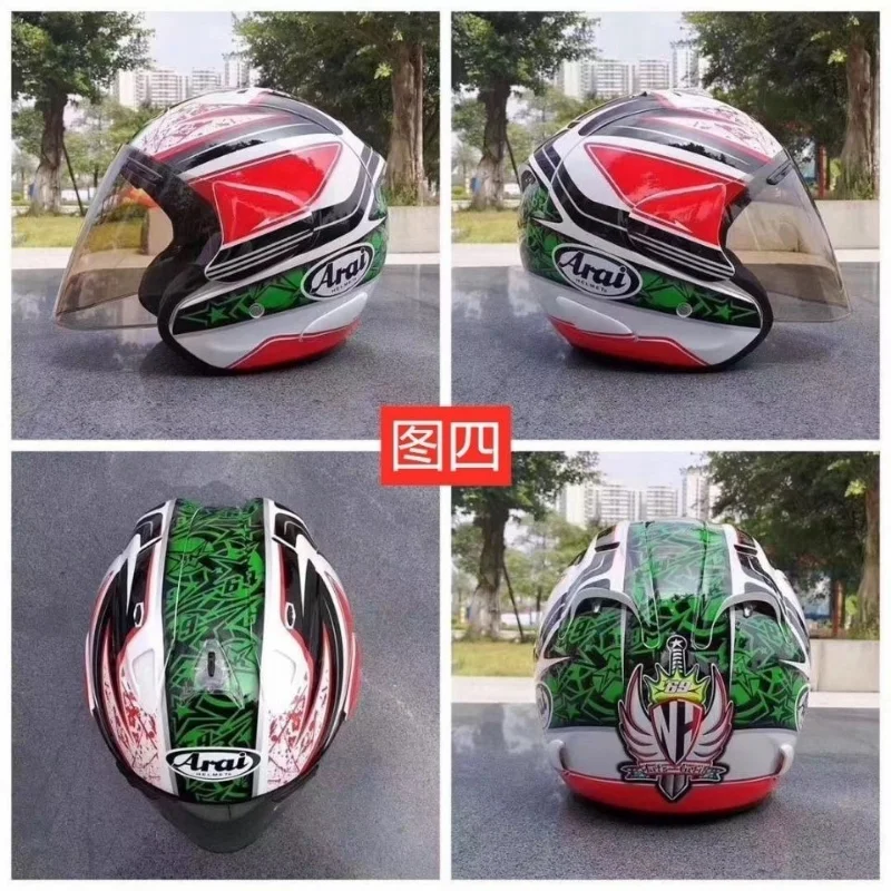 Casco Moto Half Open Face Guards Con Spade Casco Vintage Scooter Jet Helmet Retro Caschi Pare Moto Cascos Capacete