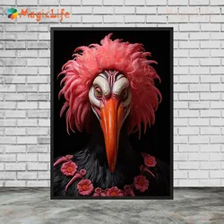Tropical Gothic Flamingo Vintage Animal Canvas Wall Art - 13X18cm NoFrame (E)