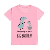 Dinosaur&I‘m Going To Be Big A Brother Print Kid Tee Shirt Casual Short Sleeve Child Tees Top Pregnancy Announcement Clothes 5