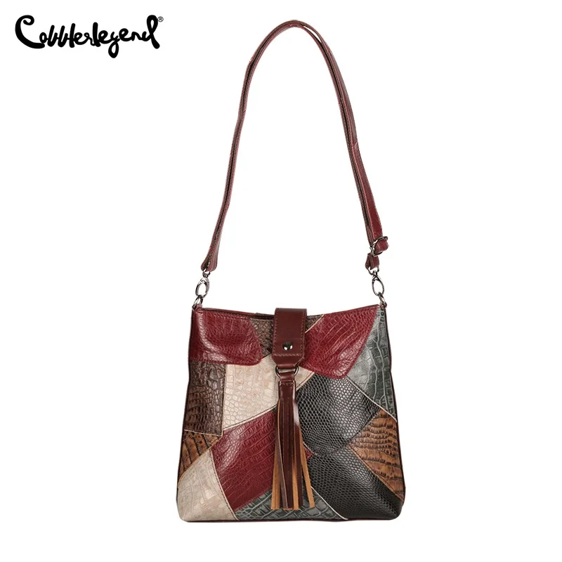 Women's Bags Genuine Leather Shoulder Bag Female Multi-colors Crossbody/Messenger Bags Tassel Designer Handbag For Ladies New