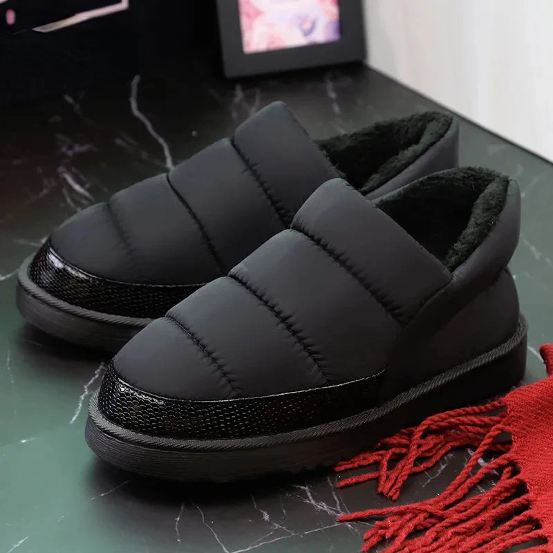 New men's snow boots warm plush thicken winter ankle boot outdoor men casual shoes botas hombre waterproof footwear size 46