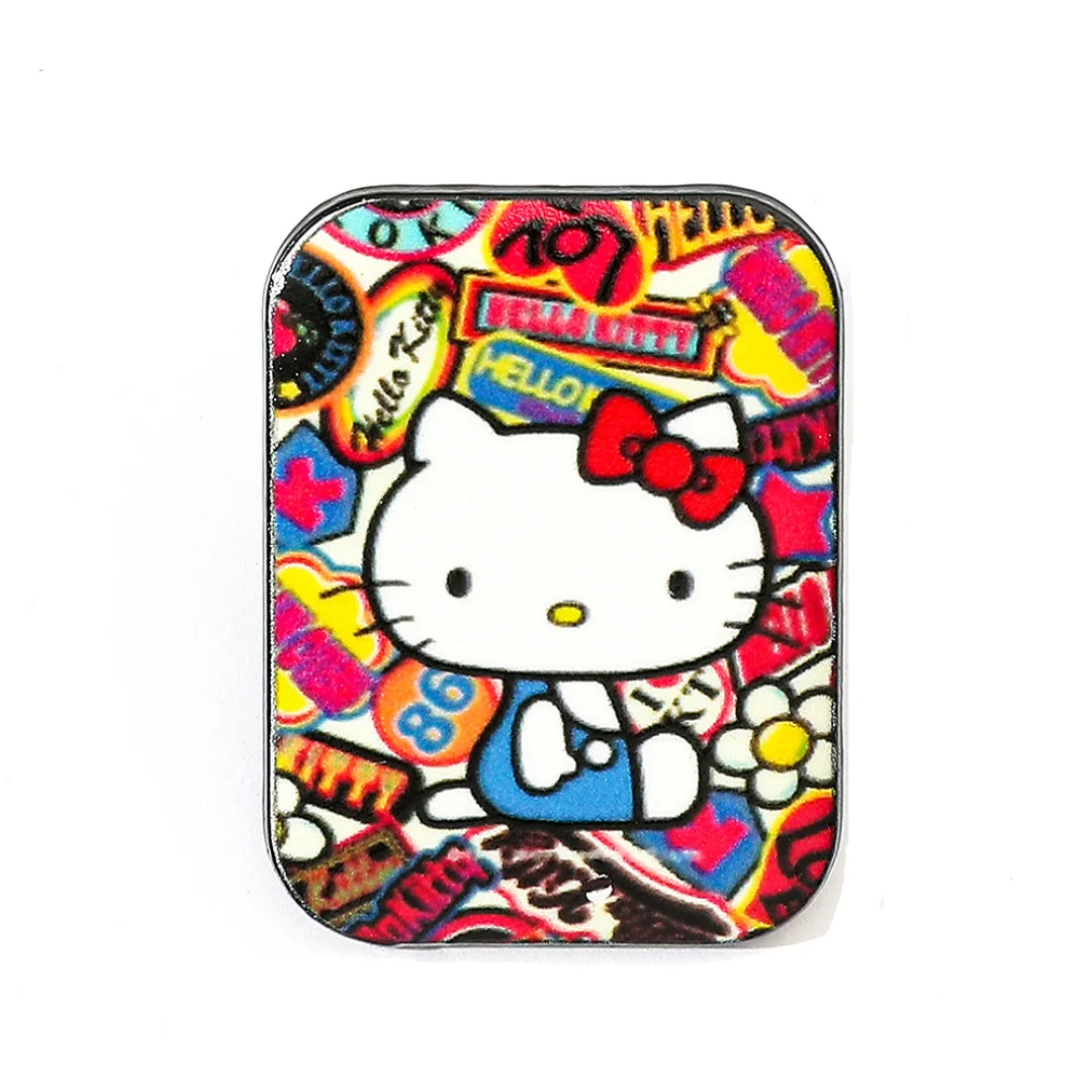 Spilla in lega con stampa Hello Kitty, accessorio decorativo in metallo per abbigliamento, regalo