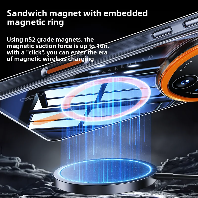Enhanced Transparent Magnetic Wireless Charging Protective Back Cover Case