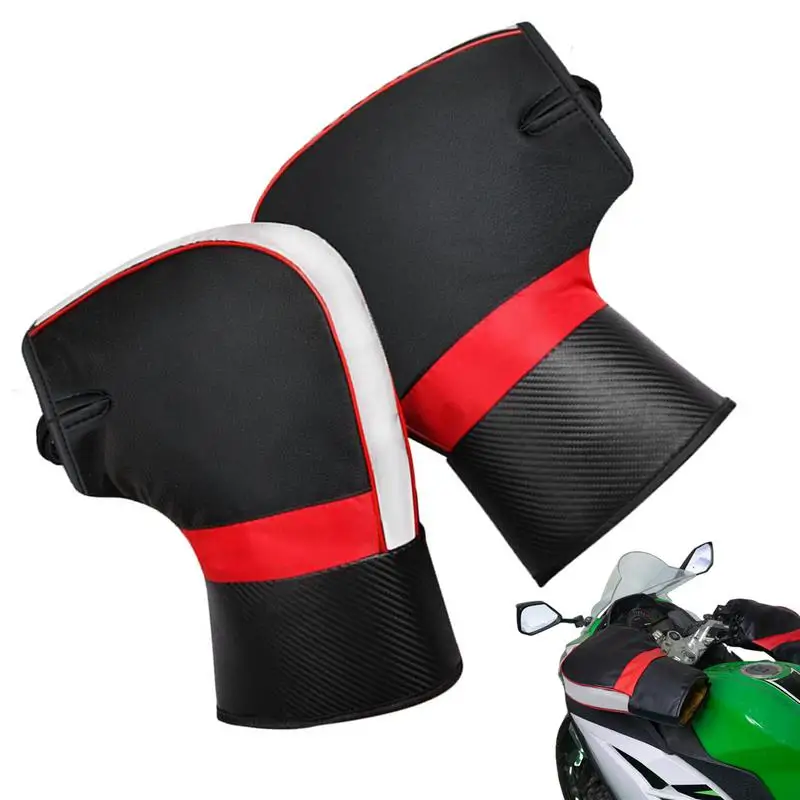 

2pc Motorcycle Handlebar Muffs Protective Motorcycle Scooter Thick Warm Grip Handle Bar Muff Rainproof Winter Warmer Gloves