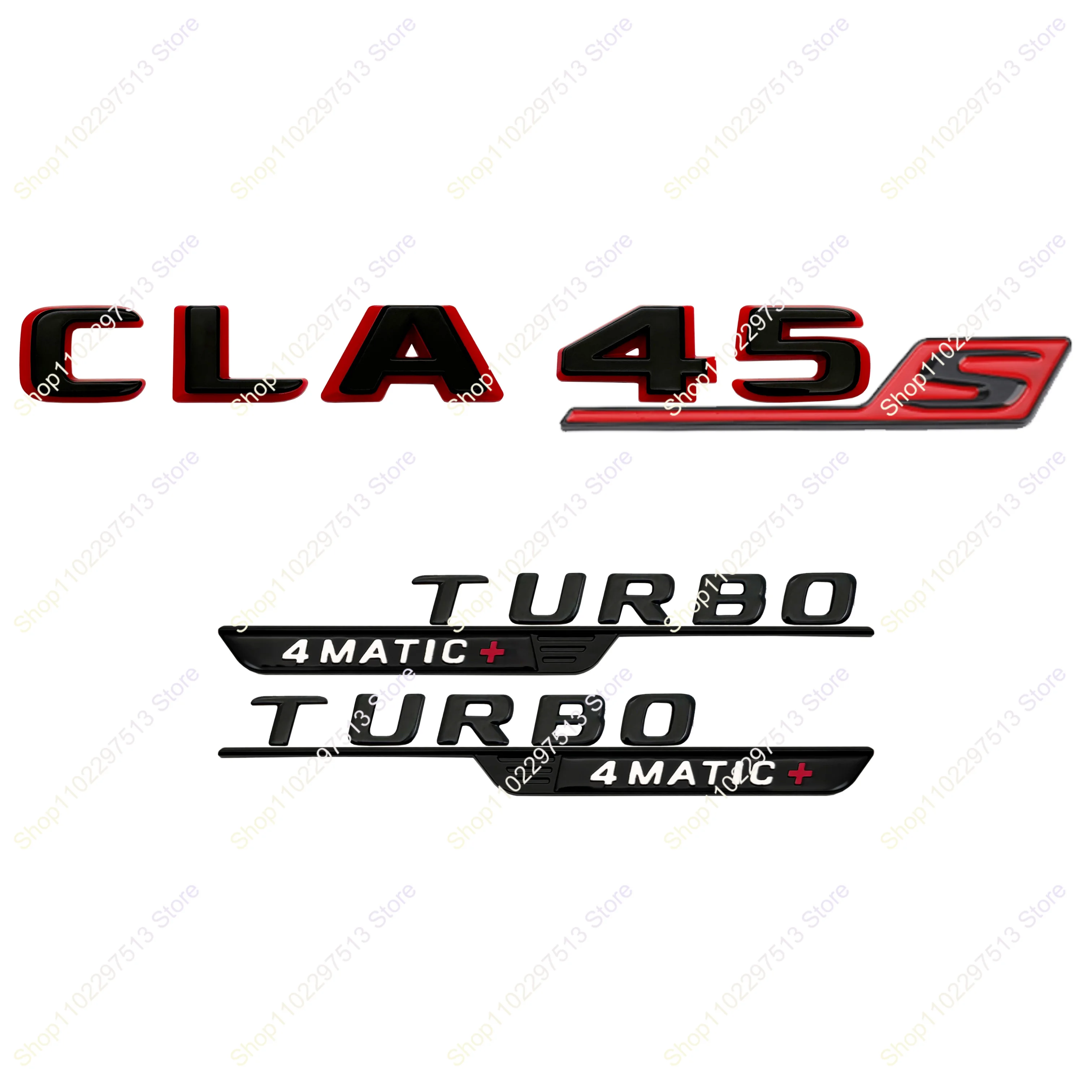 2024 신형 레터스 넘버스 CLA35 CLA45 CLA45s 터보 4매틱+ 엠블럼 (C118 W117 차량 펜더 트렁크 리어 스티커용)