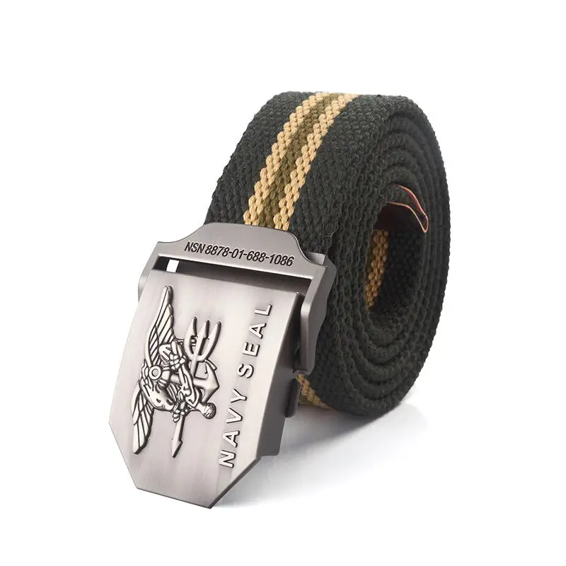 Männer Armee Militär Leinwand Gürtel Vintage NAVY SEAL Metall Schnalle Luxus Jeans Gürtel Armee Taktische Gürtel für Frauen Strap Männlich – Detail 16