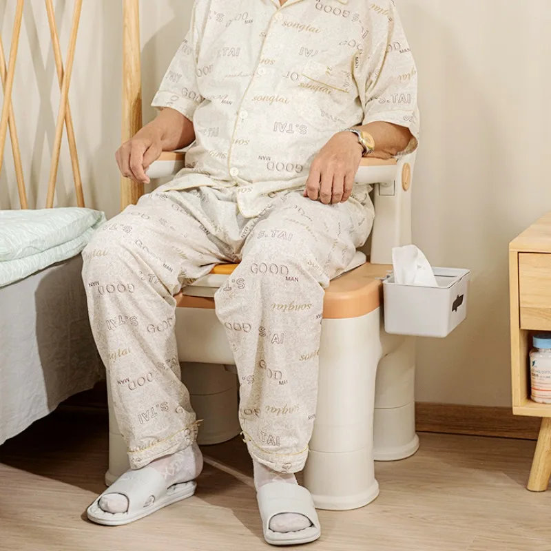 Rotating Armrest Elderly Toilet Seat, Thermostatic Heating Seat Ring Commode Toilet,Portable Non Slip Toilet for Disabled People 5