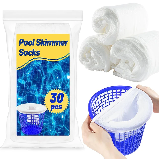 30Db Medence Skimmer Zokni Szűrő Nagy Elasztikus Nylon Kosár Tisztítószűrő Készlet