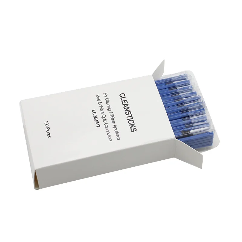 Cleansticks 100pcs 1.25mm Optical Fiber Cleaning Rod LC/MU Interface Wiping Rod Cleaning Cotton Swabs Flange Adapter Cleaning
