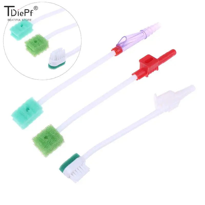 Cotton Swabs Wood Cotton Swabs Disposable Sponge Stick Disposable Medical Sponge Toothbrush ICU Suction Swab Oral Care Single Use Suction Toothbrush System Oral Hygiene Green Head