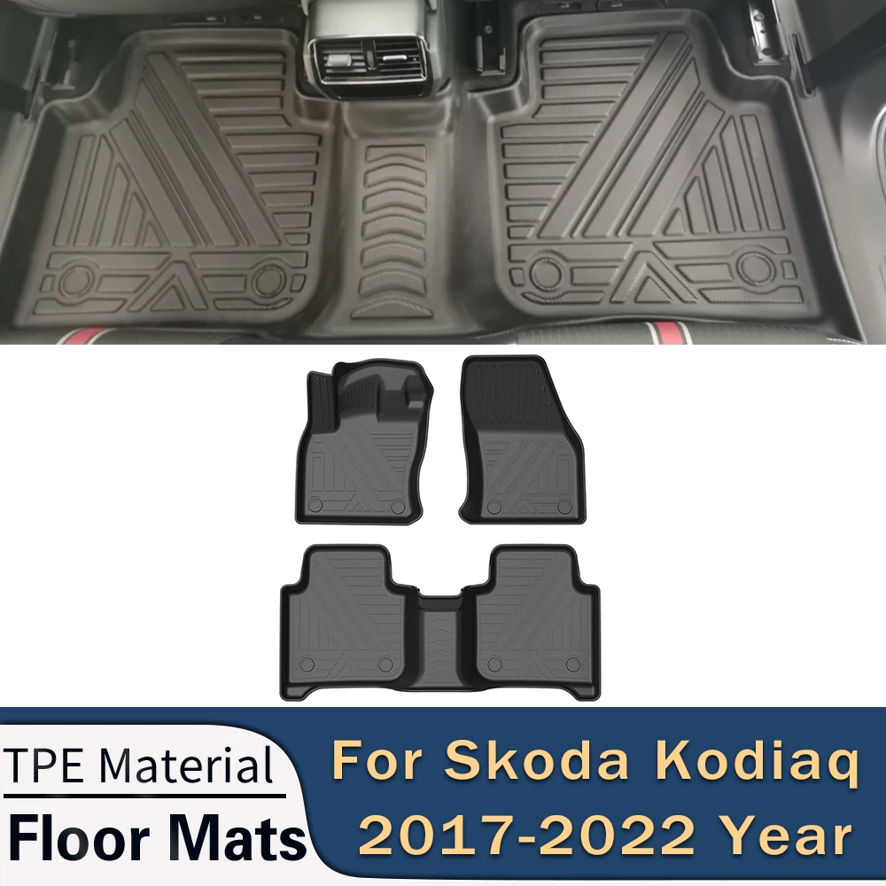 

Автомобильные коврики для Skoda Kodiaq 2017-2023 на 5 мест Kodiaq GT, всесезонные коврики из ТПЭ без запаха для ног, коврик, аксессуары для интерьера