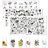 Cartoon Animals Nail Art Stamping Plates Snake Dogs Butterfly Bow Leaves Image Printing Stencils Nail Stamp Templates Nail Tool 1