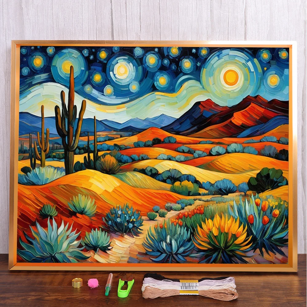 Sternennacht, vorgedruckt, 11 CT, Kreuzstich-Stickerei, komplettes Kit, DMC-Fäden, Nähen, Handarbeit, Handarbeiten, Hobby, Nadeldesign, Geschenk