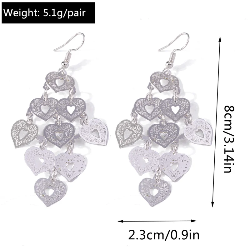 Aihua Silber Farbe Herz Blume Schmetterling Ohrring für Frauen Hochzeit Schmuck Geschenke Mode-Statement Ohrringe – Detail 11