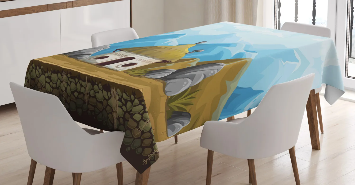Абстрактная скатерть в Южноевропейском стиле тканевая для столового стола с