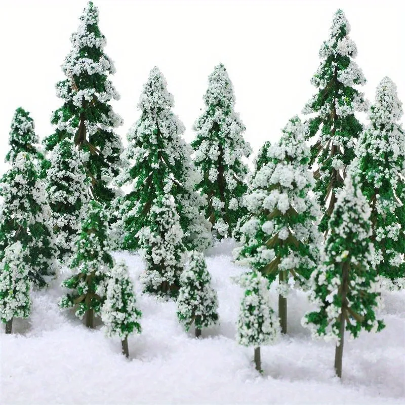 12pcs Mini Snow Pine Trees Set for Christmas & Winter Decorations Crafts & Party Supplies Christmas Decor christmas tree ornaments mini christmas tree