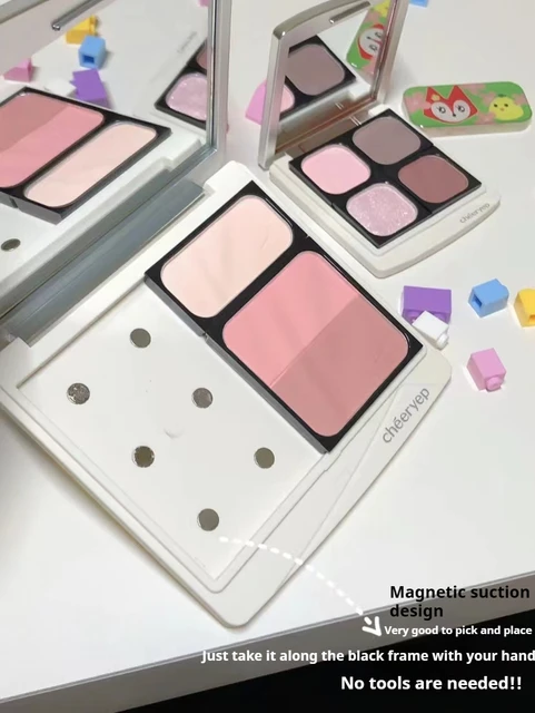 Qianyan Monochrome Eyeshadow Cheeryep Chameleon Highlight Pearlescent Highgloss Eye Shadow Matte Self Assembled Disk - Image 4
