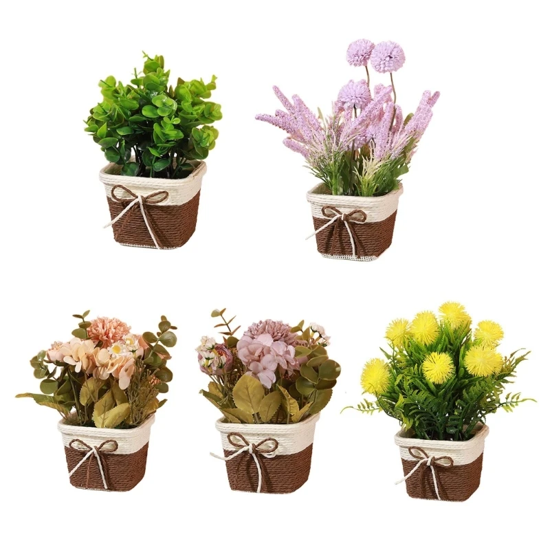 

Artificial Flowers Potted Plant Decoration for Dinning Roon Table Kitchen Decor