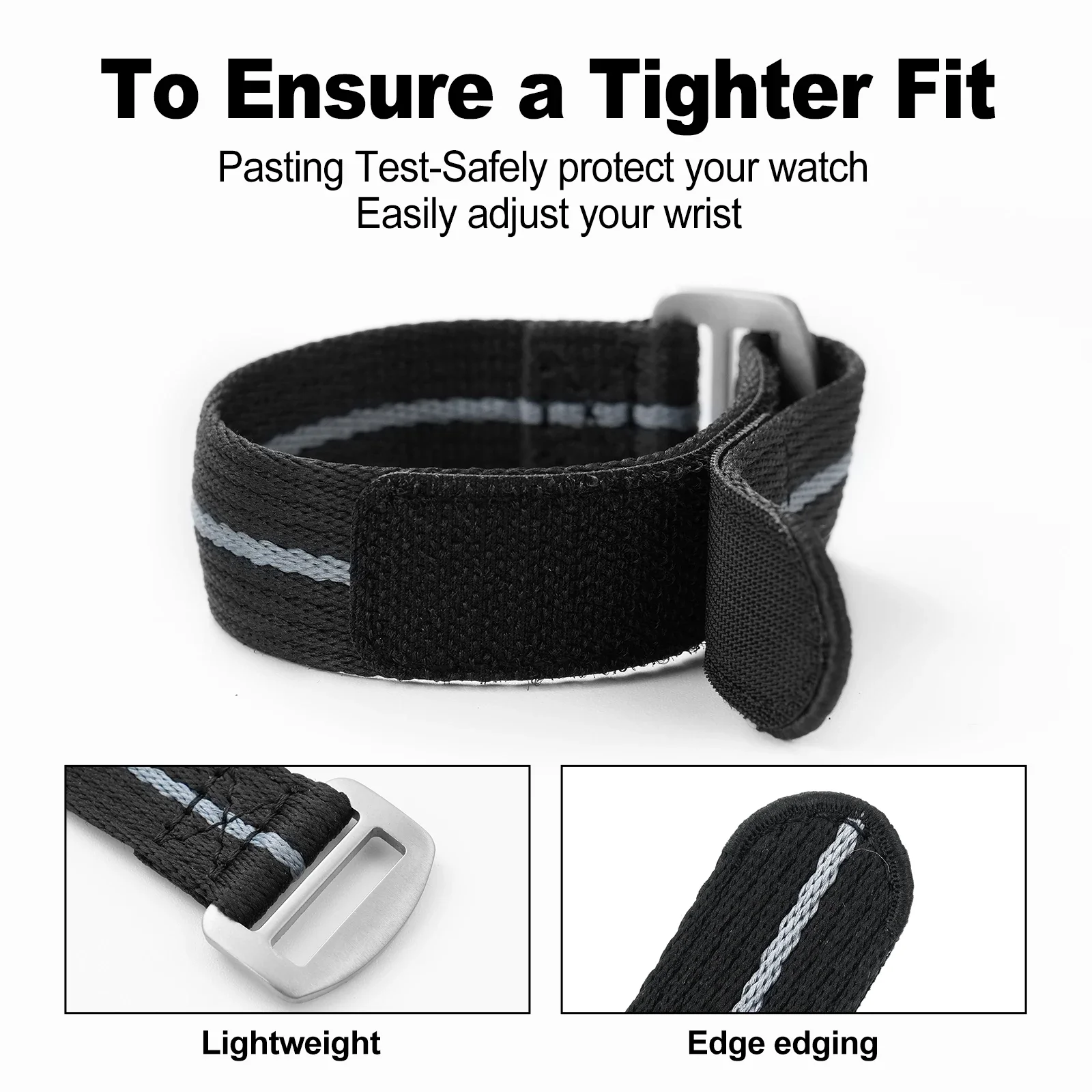 Premium Titanium Buckle Nylon Sports Watch Band - Military Grade Fabric Wristband Replacement Strap