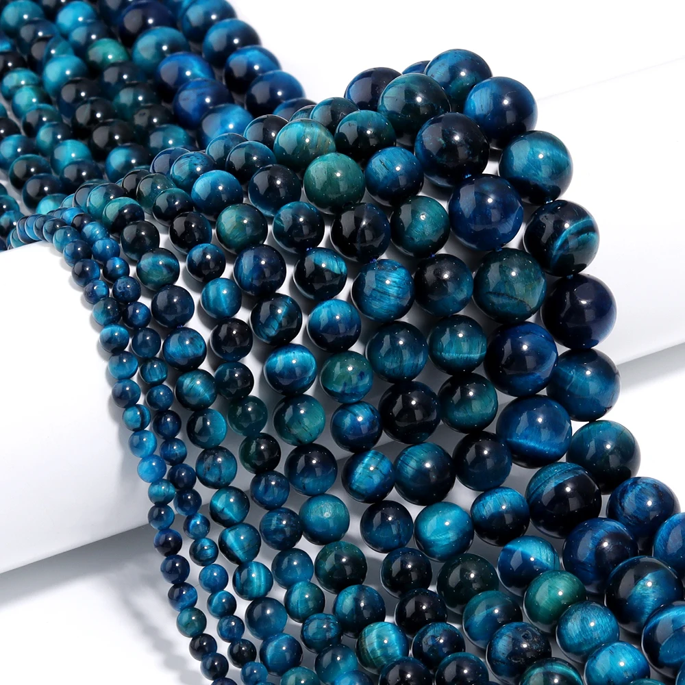 38 Perline Con Occhio Di Tigre, Rotonde, Perle Di Pietra Sfuse, Energia