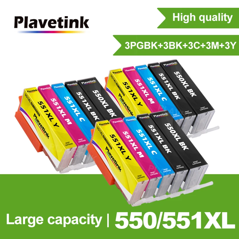 Sostituzione Plastetink 550Xl 551Xl Per Canon Pgi-550 Cli-551 Cartuccia D'Inchiostro Compatibile Per Pixma Ip7250 Ip8750 Mx925 Mg5650 Ix6850