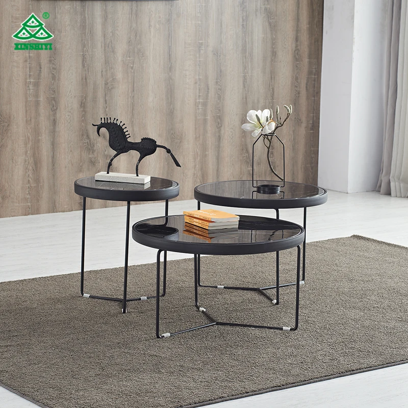 

coffee table marble top black coffee table with Steel cube leg