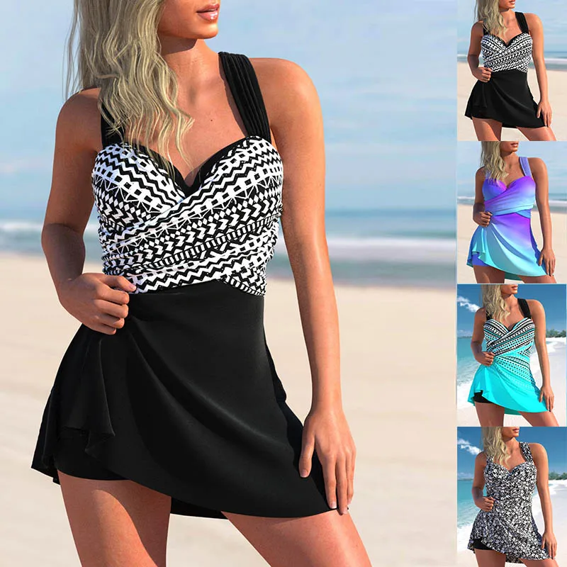 

Новинка лета 2023, женская мода, пляжный купальник, танкини, монокини, купальник из двух частей, новые пляжные женские Танкини с принтом