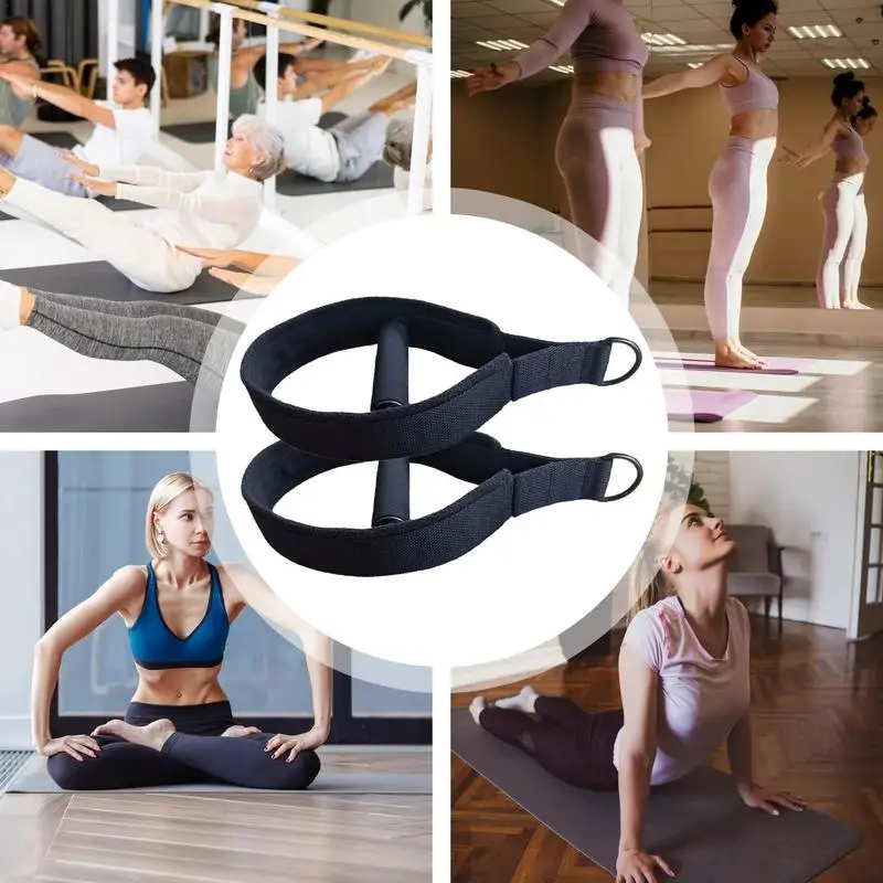 Pilates Reformer Straps Fitness Strap Pilates Equipment 2 Pcs Exercise Straps Yoga D-Ring Adjustable Accessories