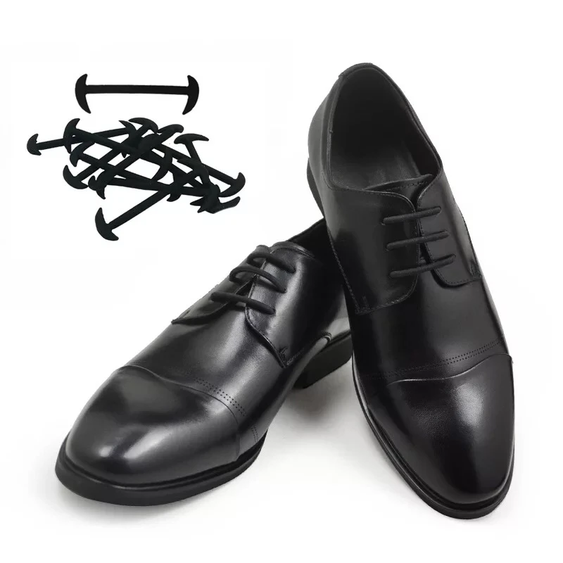 Elastic shoelaces 12pcs/set leather silicone