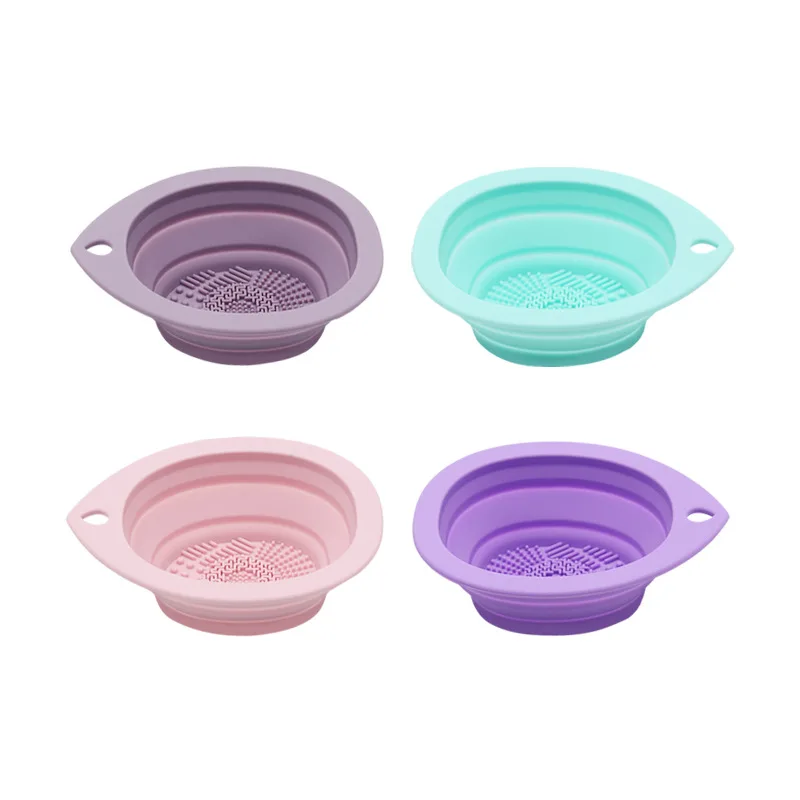 Description Picture 2 of itemSilicone Makeup Brush Cleaner Folding Powder Puff Cleaning Bowl Eyeshadow Brushes Washing Soft Mat Beauty Tools Scrubber Box