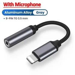 8 - Pin Lightning to 3.5mm AUX Headphone Adapter and Audio Splitter Cable (With MicroPhone)