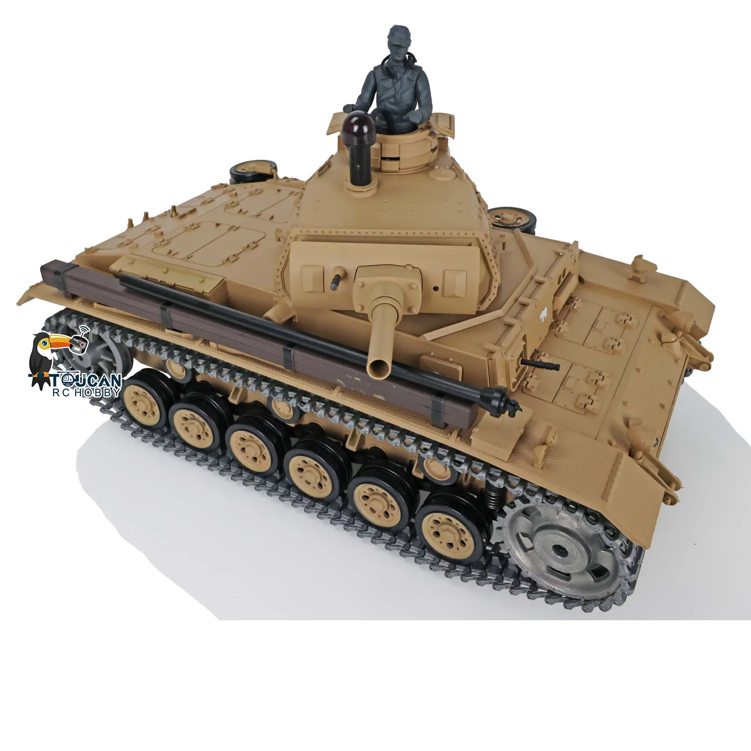 헝롱 1/16 7.0 업그레이드 독일 팬저 III H RTR RC 탱크 3849 메탈 트랙 배터리 포함 적외선 전투 장난감 소년용 자동차 TH17366