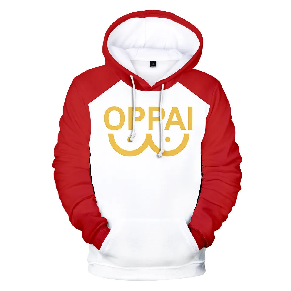 

NEW Anime Saitama Oppai Hoodie Hooded Sweatshirt Hoodie Cosplay Costume New Fleece Fashion Harajuku Jacket and Coat