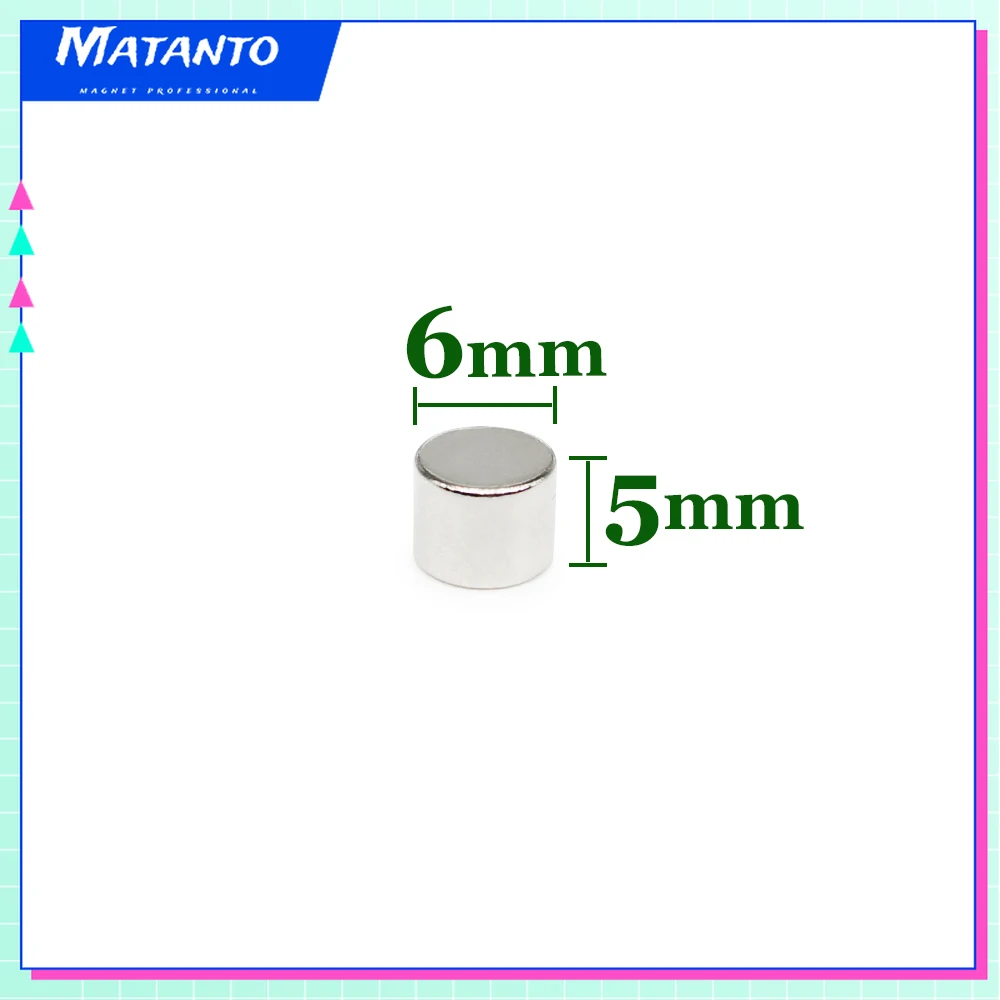 20/50/100/150/200/300PCS 6×5 mm Disc Rare Earth Neodymium Magnets N35 6x5mm Small Round Search Magnet Strong 6*5 mm