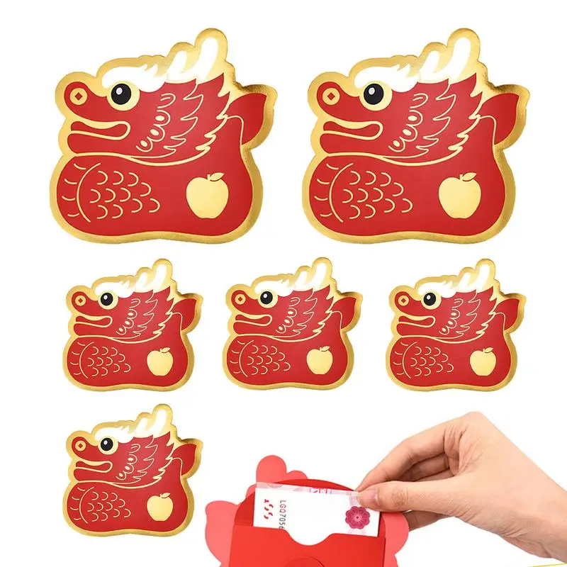 

Red Envelopes Chinese 2024 Dragon Year Hong Bao 6pcs 2024 New Year Hong Bao for Spring Festival Birthdays Weddings New Year Gift