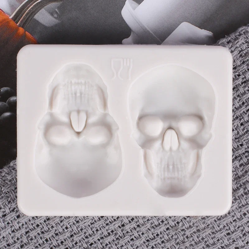 Halloween Skull Fondant Mould Silicone DIY Cookie Cutter Mold Cake Baking Kitchen Decor Chocolate Fudge Mould Lollies Mold