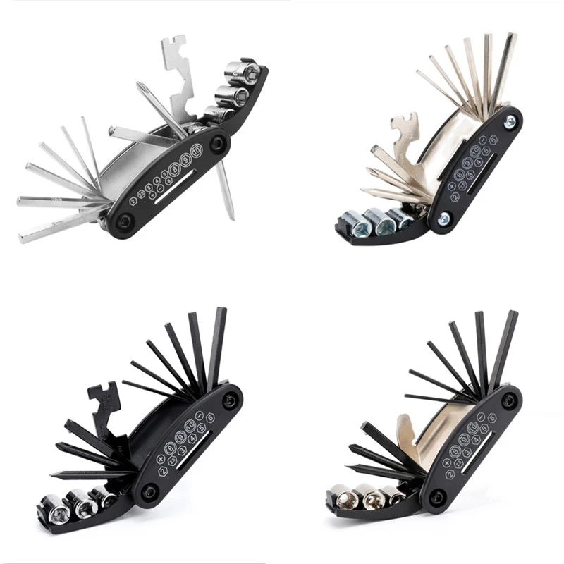 Multifunctional Bike Repair Tool Portable Pocket Mini 16 In 1 Bicycle