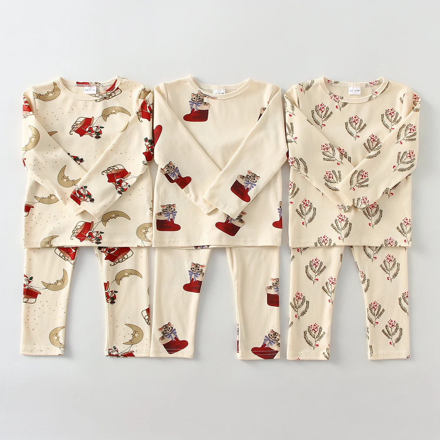 Conjunto de pijamas de algodão para crianças,