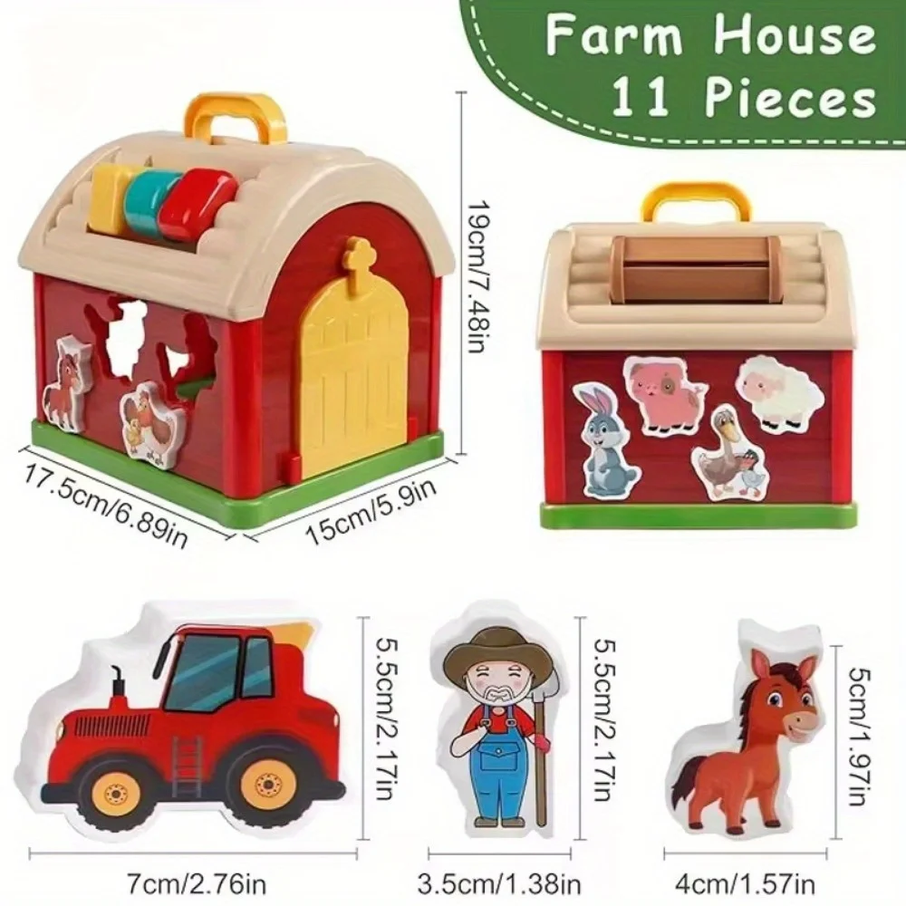 Children's Building Blocks House Polyhedral Early Education Puzzle Toy Shape Matching Baby 1-2 Year Old Boys and Girls Toys 6